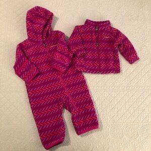 Columbia infants 2 piece set. Fleece bunting suit and fleece jacket. 3-6 months